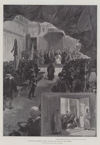 De Engelse pelgrims in Rome, paus Leo XIII ontvangt het adres door G.S. Amato